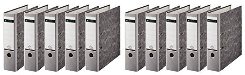 Leitz hochwertiger Ordner 180°, breit | 10er Pack, grau, 1