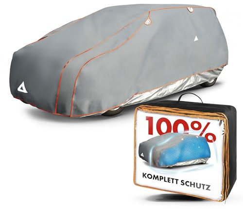 WALSER Hagelschutz Abdeckplane Auto, Auszeichnung Sehr Gut* Auto Hagelschutzplane, TÜV geprüfte* Abdeckplane Auto Perma Protect Complete, Abdeckplane Auto, Autogarage Abdeckung Größe 4 grau
