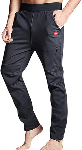 Souke Sports Men's Winter Cycling Trousers Outdoor Sport Pants Windproof Hiking Trousers with Zip Pockets for Fitness Camping Climbing Running and Skiing,2XL
