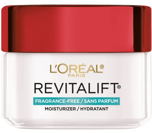 L’Oreal Paris Revitalift Anti Aging Face and Neck Cream, Smoothing and Firming Moisturizer for 24HR Hydration, Fragrance Free, 1.7 Oz