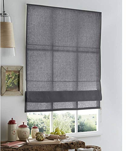 MADECOSTORE Store Bateau Voile de Lin - Gris - L100 x H180cm
