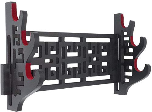 Z-fiber Schwerthalter Wandhalterung Samt gepolstert Katana Stand Samurai Schwerthalter Display Rack Dragon Hanger,3 Tier