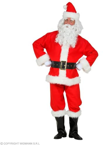 Widmann 52735-Kostüm Weihnachtsmann 52735 Costume, Jacket, Trousers, Belt, Boot Covers, Hat, Santa Claus, St. Martin, Christmas, Advent, red