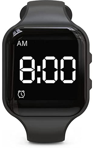 Vibrationsalarm Wecker wasserdichte Uhr Wecker Uhr Stille medizinische Wecker Uhr - mit Timer und 15 täglichen Wecker (schwarzes Quadrat - wasserdicht)