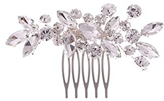 LEEQBCR 1pcs Braut Hochzeit Haarkamm Kristall Haarschmuck Braut Haarteile für Frauen und Mädche (Silber)