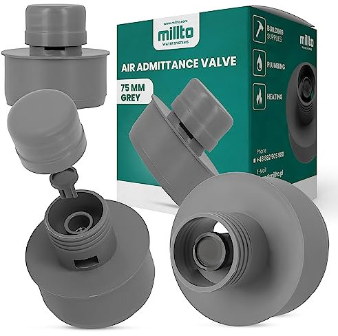 Millto™ Aérateur de Tuyau d'Eaux Usées 75 mm PP - Valve de Ventilation Pour Installations Sanitaires - Système d'Égout Domestique Gris - Drainage et Élimination Des Odeurs