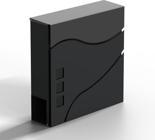 Elegante cassetta delle lettere | argento antracite | acciaio inossidabile | serratura a cilindro di sicurezza | tubo per giornali | resistente alle intemperie | design moderno