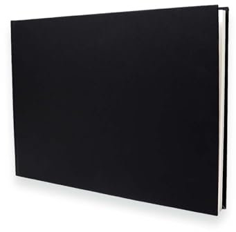 Artway Studio - Casebound A3 Skizzenbuch - Landschaft - 80 Seiten/40 Seiten 170 g/m² Papier - Schwarzes Skizzenbuch, Schwarz