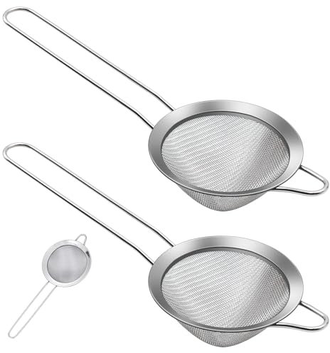 2 Pack Stainless Steel Cocktail Sieve Tea Strainer, Bar Cocktail Strainer Filtering Tool,Tea Sieve,