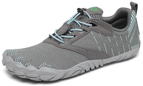 SAGUARO Barefoot skor herr dam barfotaskor - minimalistiska gymskor - andningsbara klippskor - bred tå och noll droppsula rökig svart, 35–48 EU, Fransk grå, 42 EU