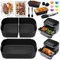 Accessoires Air Fryer pour Philips Airfryer Série 1000 7,1L - 3 Pcs Moule Silicone Air Fryer & Grille Accessoires Sur Mesure, Plat Réutilisable Accessoires pour Philips Airfryer Double Panier NA154/00