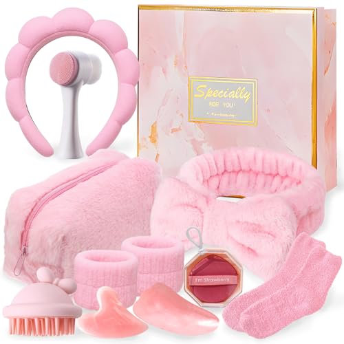 Skincare Kit, Gesichtspflege für Damen, Geschenk für Damen, Premium-Pflege-Set mit Gua Sha, Beauty-Set, komplettes Geschenk für Geburtstag oder Weihnachten