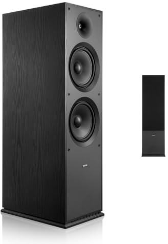 VEVOR Enceinte Colonne, 2 Voies, Tour de Son avec Tweeter 25,4 mm, Woofer 203 mm, Puissance de Crête 600 W, Réponse en Fréquence 50 Hz à 20 kHz, Boîtier en MDF Robuste, pour Système Audio Domestique