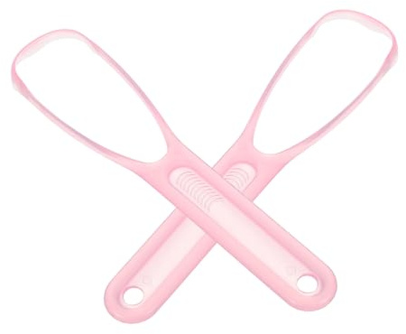 UPKOCH 2pezzi Spazzola per Pulizia della Lingua Raschietto per Lingua Strumento Orale Accessorio per Bagno Beige