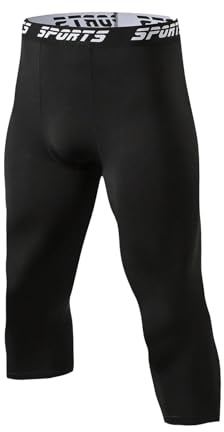 Pantalon de compression 3/4 pour homme - Séchage rapide - Pantalon de sport respirant - Pantalon de course - Pantalon de sport - Pantalon de sport