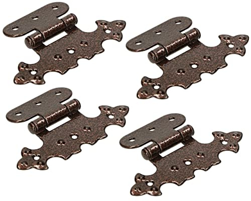KOTARBAU® - Set di 4 cerniere decorative per armadi, asimmetriche, in rame anticato