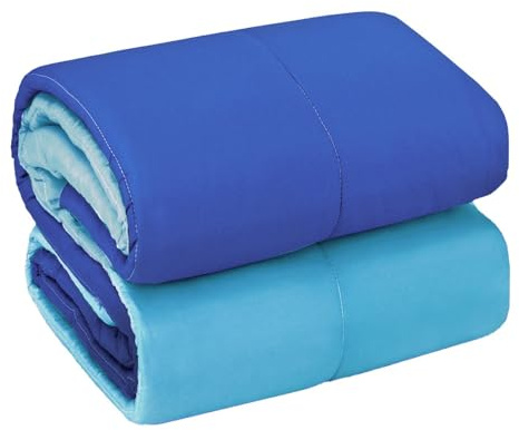 emmevi Trapunta Piumone Invernale Double Face 250 gr Ufficiali Coperta Calda Letto Singolo Blu