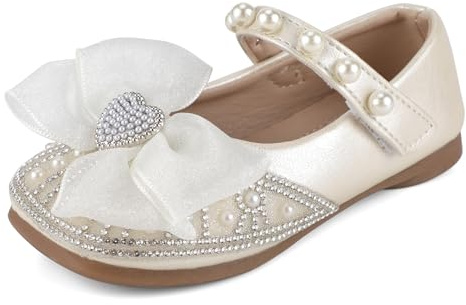 Cheerful Mario 1-5 Years Little Girls Princess Shoes Baby Toddler Girl Dress Up Shoes Mary Jane Wedding Party Ballerina Shoes Imitation Pearl White 11 UK Child