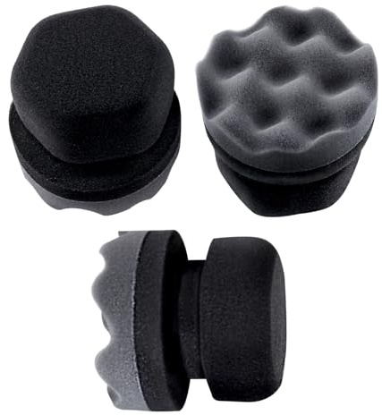 Gold Deer Lot de 3 applicateurs de Brillance pour pneus hexagonaux en Mousse - Réutilisables - Fournitures de Nettoyage pour Brillance des pneus