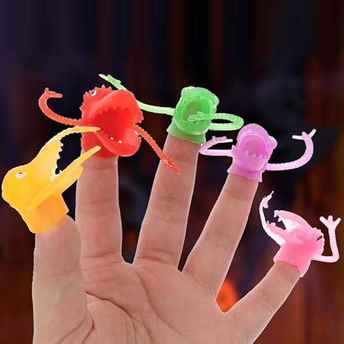 Toddmomy 5 Pièces Marionnettes À Doigts Dinosaure Jouets Enfant 1.38In Mini Marionnettes pour Spectacles Cadeaux Anniversaire Jeux Parent-Enfant Et Activités Extérieures
