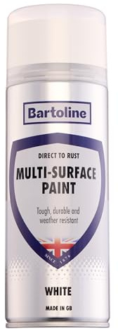 Bartoline Direct to Rust Multi-Surface Paint White 400ml – No Primer Needed All-in-One Rust Paint for Metal, Wood, Plastic & Ceramic Durable, Weather-Resistant Finish – Indoor & Outdoor Use
