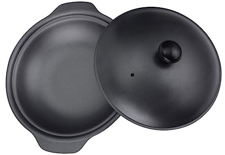 STOBAZA Cazuela de Hierro Fundido con Tapa para Estofado y Arroz Olla Multiusos para Cocina Doméstica Resistente Altas Temperaturas y Fácil de Limpiar