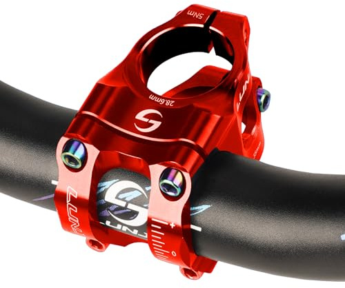 Guidon de vélo de montagne en alliage d'aluminium CNC, tige courte creuse haute résistance, adapté à la plupart des vélos, vélos de route, VTT, vélos BMX, vélos à pignon fixe, vélos de descente (rouge
