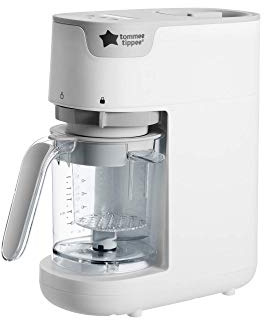 Tommee Tippee Quick Cook barnmatberedare, ångkokning och blandning, lämplig för alla avvänjningsfaser, vit