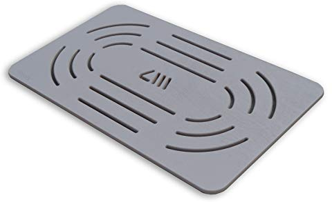 Castelmerlino Caillebotis de douche gris tourterelle en contreplaqué Okumè marine 96x56 cm pour receveur de douche 120x70/80 cm