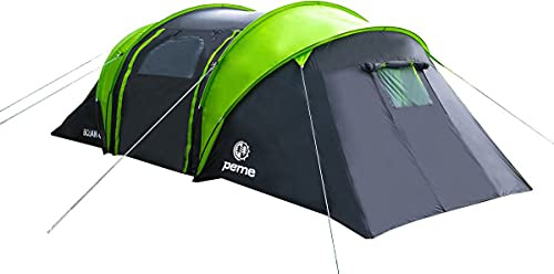 peme Tenda a Tunnel Bojan 4, Tenda da Campeggio per 4 Persone, 4000mm Impermeabile, Tenda Familiare, Trekking, Campeggio e Escursionismo, Tenda da Festival con Veranda e Tettoia, 3 Ingressi