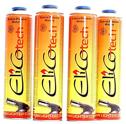 Elico 4 cartuchos de gas de 600 ml para camping, hornillo de gas, quemador de gas propano y butano