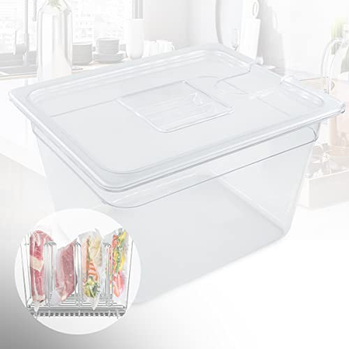 Heidenfeld SVS11 Sous Vide Garer Behälter - Extra groß 32.0 x 26.5 x 20.0 cm - Deckel - Rack - Komplett Set - Volumen 11l - Sous-Vide Stick Zubehör - Kitchen aid (Behälter-Set)
