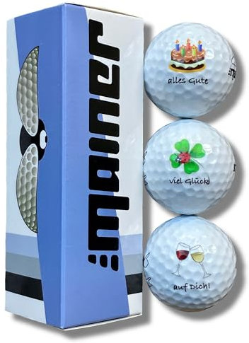 Emainer Golfball, Geburtstag, ToDo Golf Geschenk, 3er-Pack, Golfbälle mit maximaler Reichweite, die auch Dein Highscore kennen (Geburtstag)