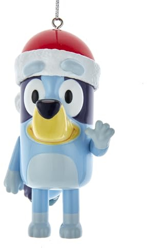 Kurt Adler Bluey with Santa Hat Blow Mold Ornament 3.3 Inch Multicolor BL1221