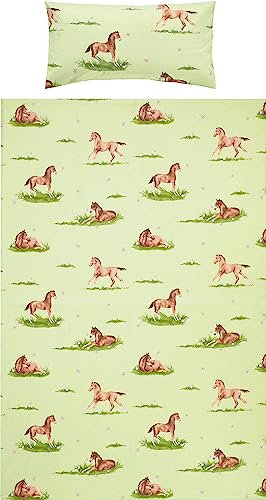 Erwin Müller Kinder-Bettwäsche Renforcé grün Größe 135x200 cm (40x80 cm)