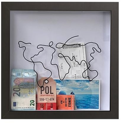 Chaies Marco de Objetos de Aventura, Caja de Almacenamiento de Viajes, Caja de Recuerdos con Ranura, Caja de Sombra para Pared y Mesa, Caja de Sombra para entradas y conciertos