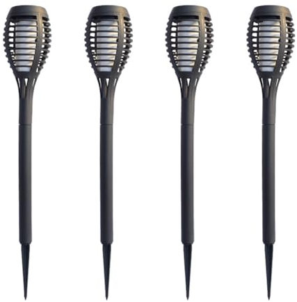 iFutniew 4 Piezas Luces de Antorcha Solar para Decoración de Jardín 12 Luces Solares LED para Exteriores Luces Solares Impermeables Antorcha de Llama Luz Solar