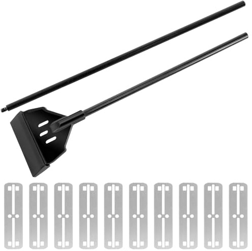 Kit de limpiador de cristales para peceras, raspador de algas, cepillo de ángulo recto, raspadores de algas de acero inoxidable, kit de acuario para limpieza, rascador de mantenimiento desmontable de