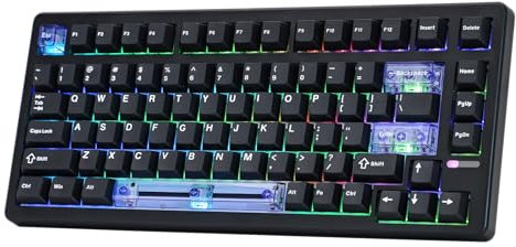 EPOMAKER HE80 Hall-Effekt Gaming Tastatur, 8K Polling & 32K Scan, Creamy Gasket, DKS, SOCD, RGB Backlight, Hot-Swap Kabelgebundene Gaming Tastatur für PC & Mac (Schwarz, Magnetischer Linearschalter)