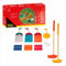 Idena 40383 - Minigolf Set aus Holz, 11-teiliges Golfset enthält 2 Schläger, 2 Golfbälle, 3 Hindernisse und 4 Löcher mit Fähnchen, Indoor und Outdoor, für Erwachsene und Kinder ab 6 Jahren