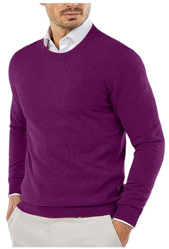Maglioncino Girocollo Uomo, Maglione Lavorato a Maglia Uomo Maglione Invernali Morbido Casual Felpe Lavorato a Maglia Classico Inverno Caldo Pullover Maglione Uomo Norvegese Felpa Sweatshirt
