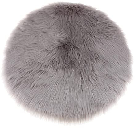 SZLIFE Cuscino per Seduta Tappeto da Area Cuscino per Pavimento Coprisedia Peloso Imbottitura Rotonda Versatile E Multiuso Adatto per Interni Moderni Classi, Grigio 40 cm