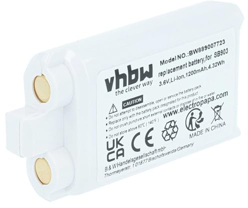 vhbw batteria sostituisce Shure SB903 per sistema radiomicrofonico, trasmettitore (1200mAh, 3,7V, Li-Ion)