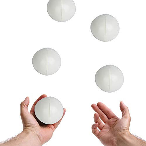 Garosa 3 Stück Jonglierbälle PU Leder Soft Jonglier-Lernball für Anfänger Profis Kinder Jonglierballset Füllung Erwachsene Erlernen der Kunst des Jonglierens Jungen Mädchen (Weiß)