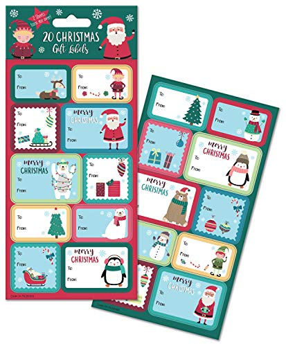North Pole Christmas Label Stickers | Includes 20 Adhesive Labels | Perfect for Decorating Presents