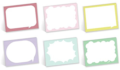 Word Bubble Sticky Note Assortment / 4 x 3 Vibrant Repositionable Sticky Notes/Set of 6 Colorful Speech Bubble Pads/Made in The USA