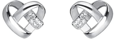 EVELYN Orecchini a forma di cuore da donna in argento Sterling 925 con cristalli austriaci e Zirconia cubica