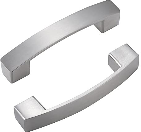 SYZOW 6 Stück Schrankgriffe Edelstahl Griffe für Küchenschränke 96mm lochabstand Möbelgriffe Küchengriffe Edelstahl Gebürstet Türgriffe Küche Schubladengriffe