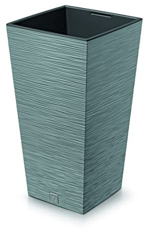 URBNLIVING Square Tall Modern Look Planter Flower Plant Pot Indoor Outdoor Garden Decor (Concrete)