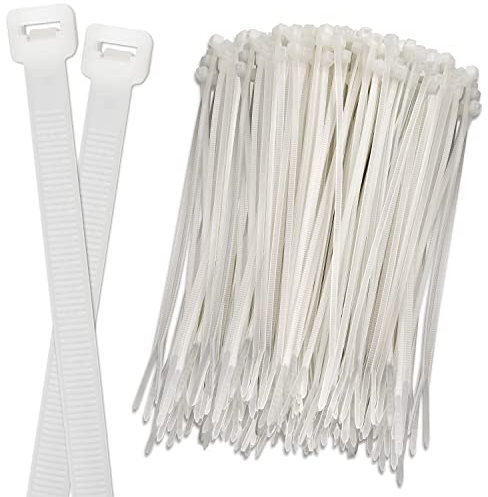 ISOLATECH 100 Uds. bridas para cables blancas 150mm x 3,6mm, resistentes a la corrosión, ácidos, llamas (UL 94V2), rayos UV y a la intemperie de -35°C a +85°C